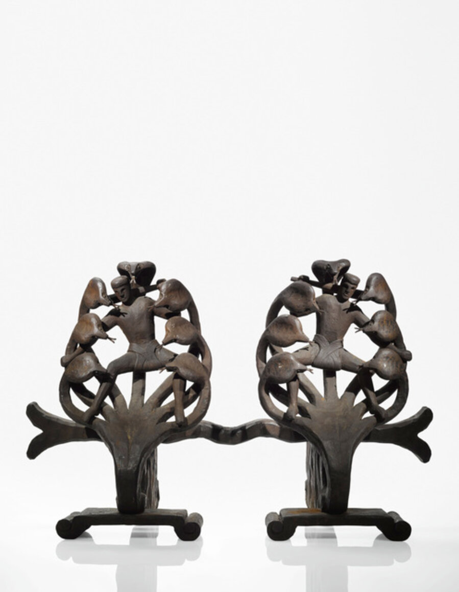 A Rare Pair of Andirons