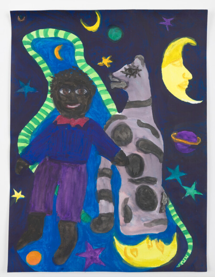 Doll with Four Moons in Mystic Sky