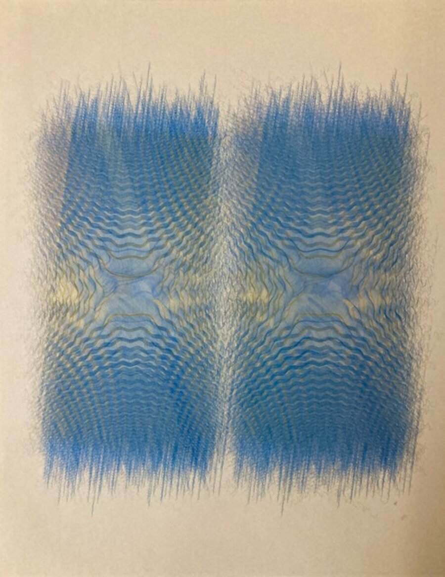 Wavelets, Blue and Ochre