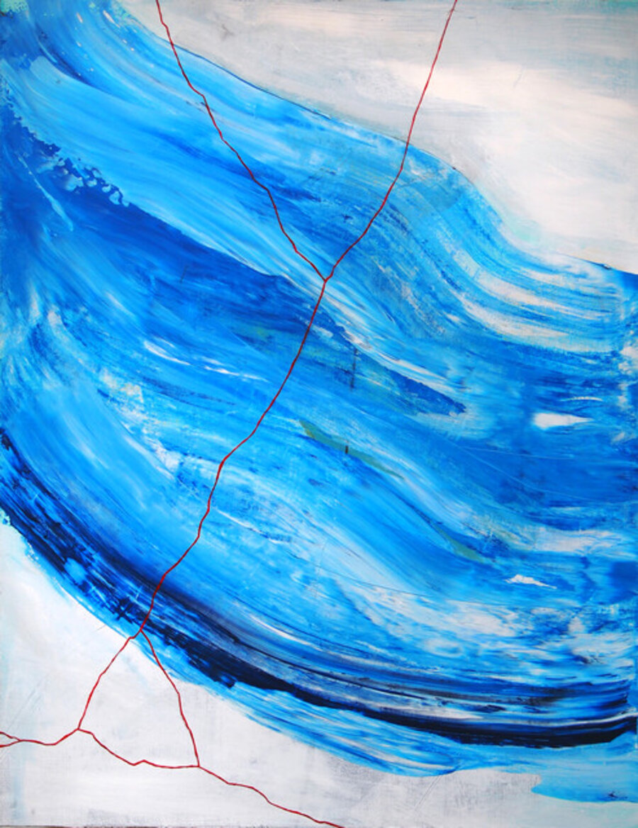 Wave Painting Red