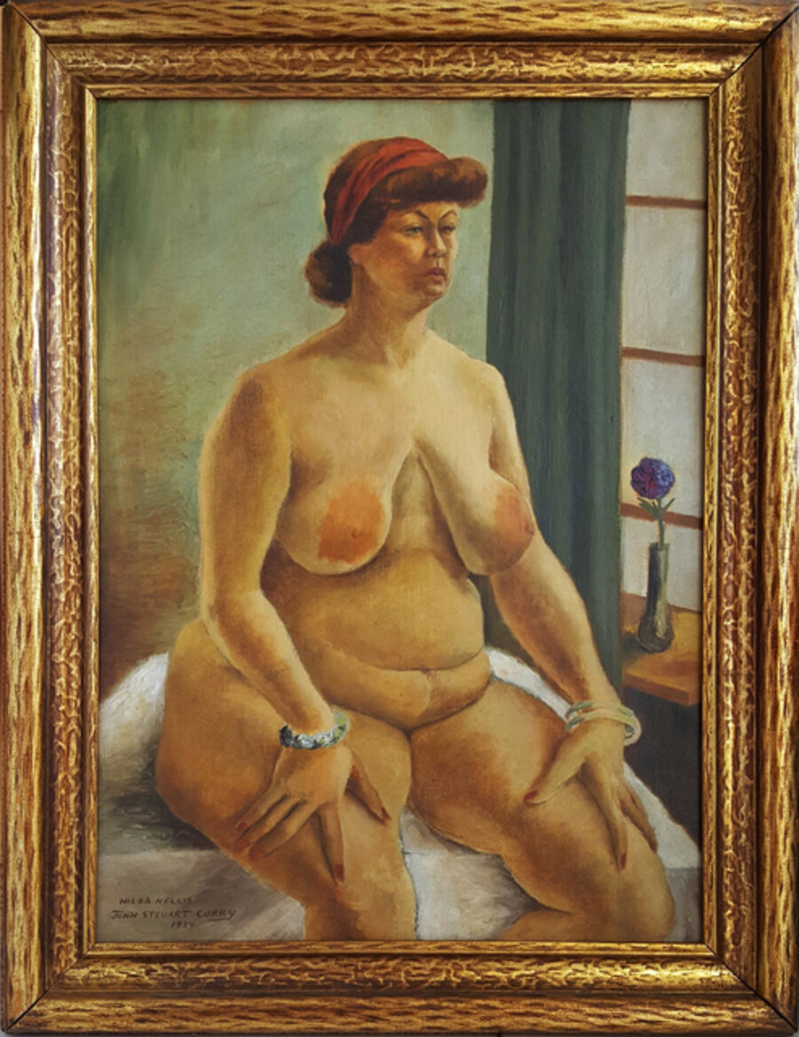 "Hilda Nellis", Rubenesque nude woman Full Figure Nude Regionalism