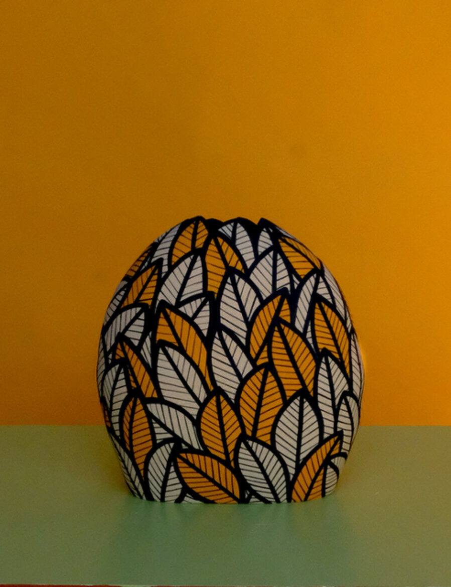 Bush Vessel In Orange Leaf