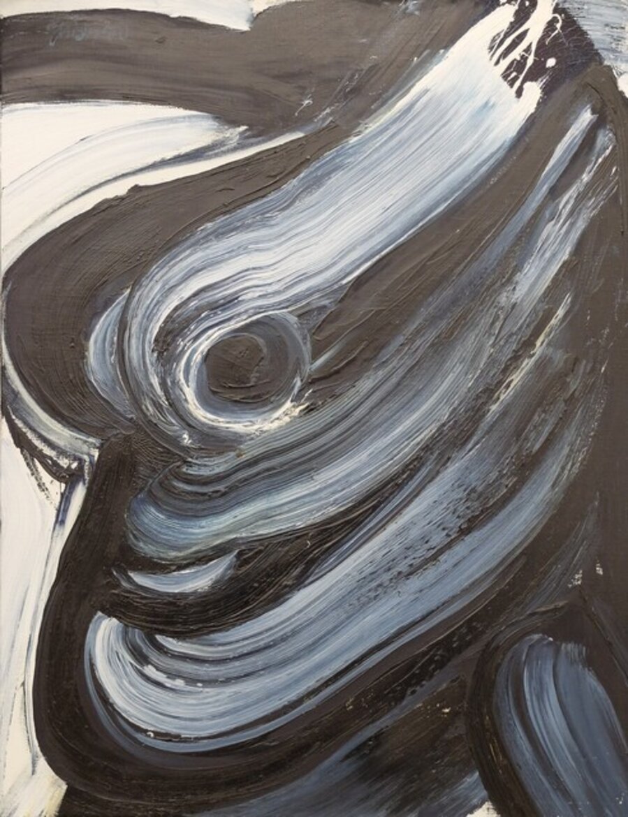 Portrait d'un poète en blanc, gris et nois