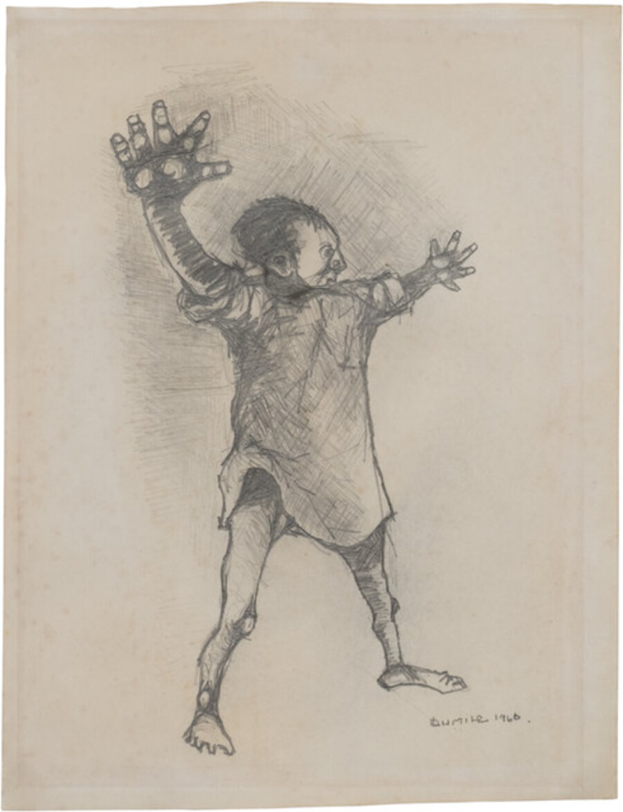 Untitled (Young boy with arms stretched out)
