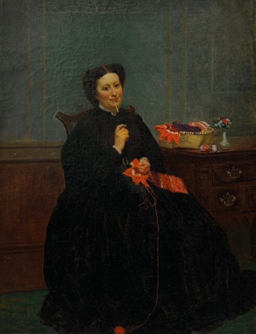 Woman Knitting