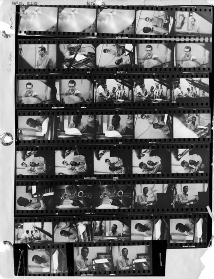 Miles Davis Kind of Blue contact sheet by Don Hunstein