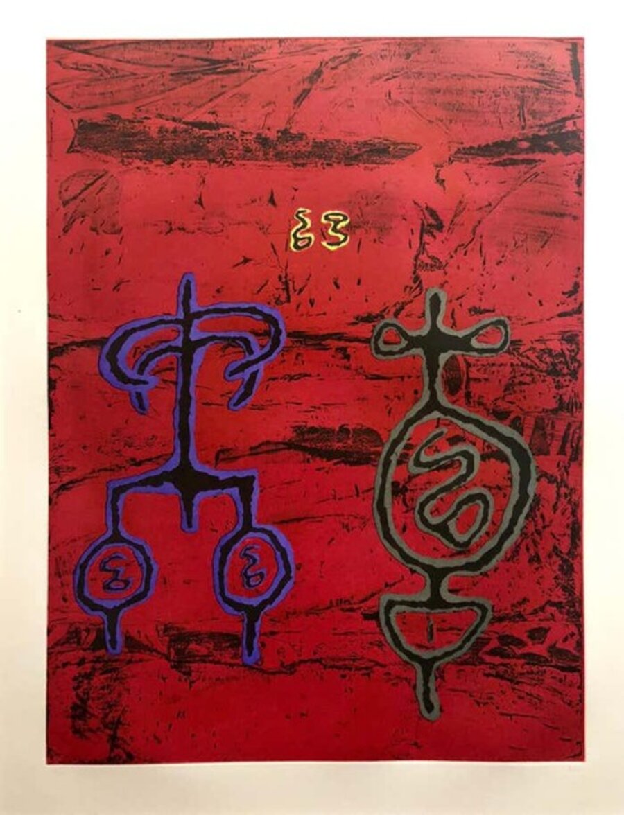 Untitled #11 (Two Forms, Red Ground)