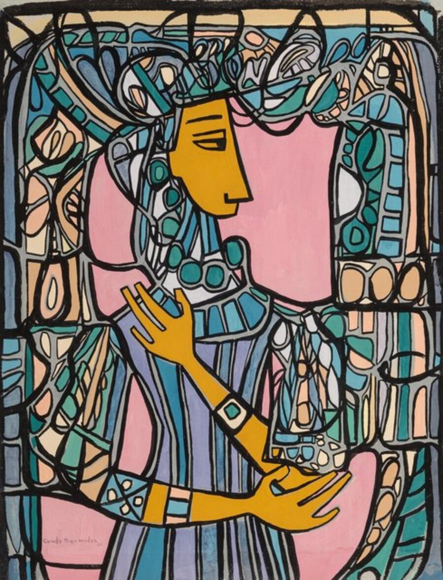 Figura de Mujer con Vitral