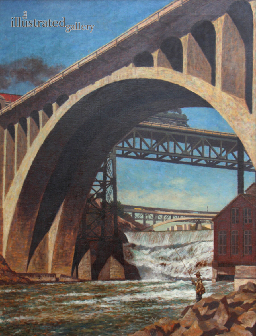 Monroe Street Bridge, Saturday Evening Post cover, June 12, 1948