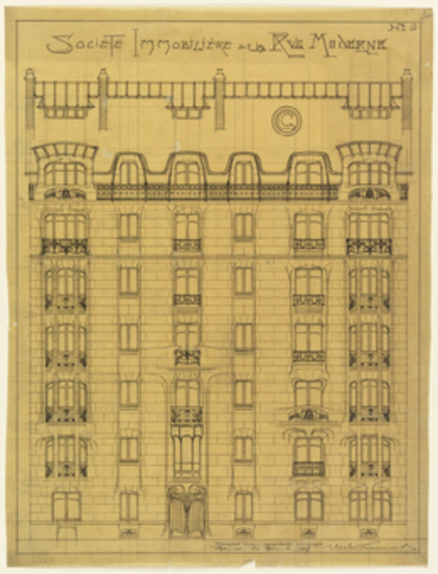 Design for the facade of Société Immobilière de la Rue Moderne