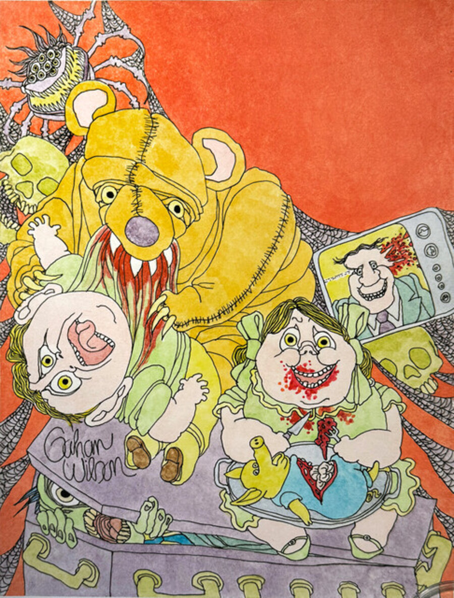 Grotesque Monsters, Demons Eating Human Flesh