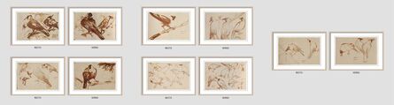Dipen Bose, ‘Crow Series, Set of 5, Brush on Paper, Recto & Verso by Modern Artist "In Stock"’, 1961-1964
