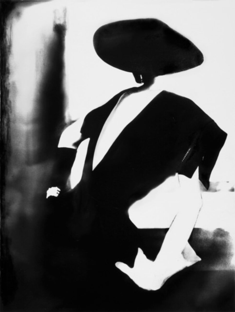 Black - with One White Glove, Barbara Mullen, dress by Christian Dior, New York, Harper's Bazaar