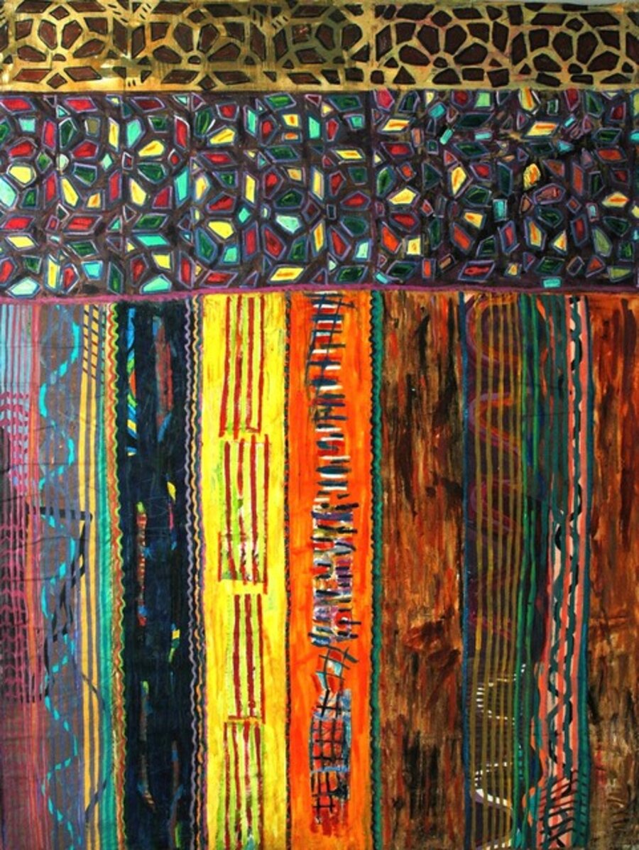 Stained glass door in Sanaa