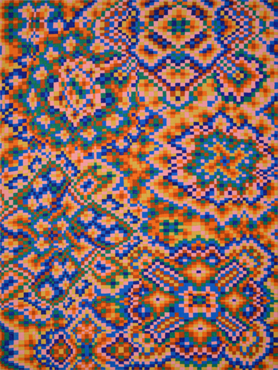 Orange/Blue Grid #1