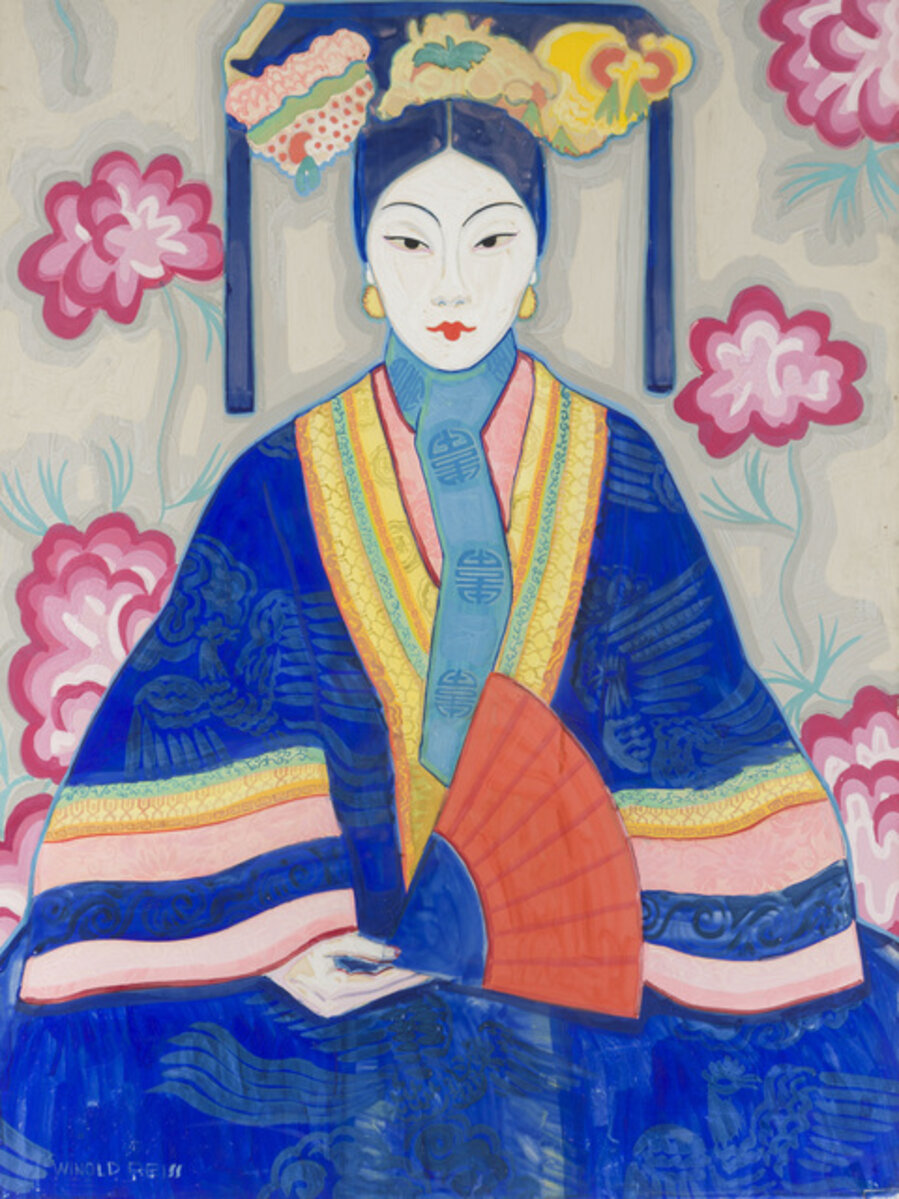 Mandarin woman with fan