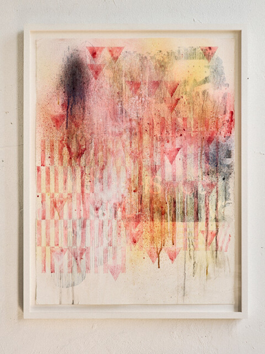 Untitled (Red flows and veils; garden syntactic arrangements) i