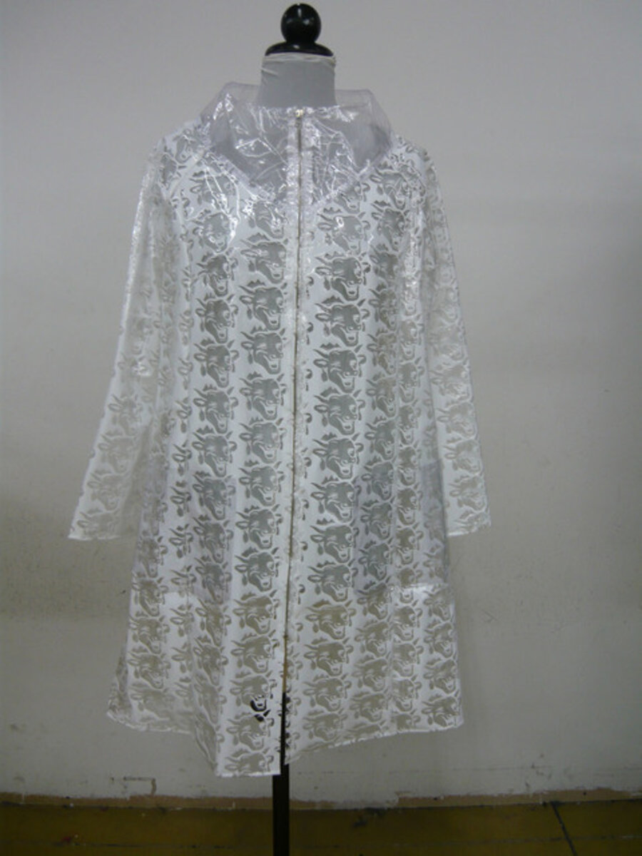 Raincoat white cows