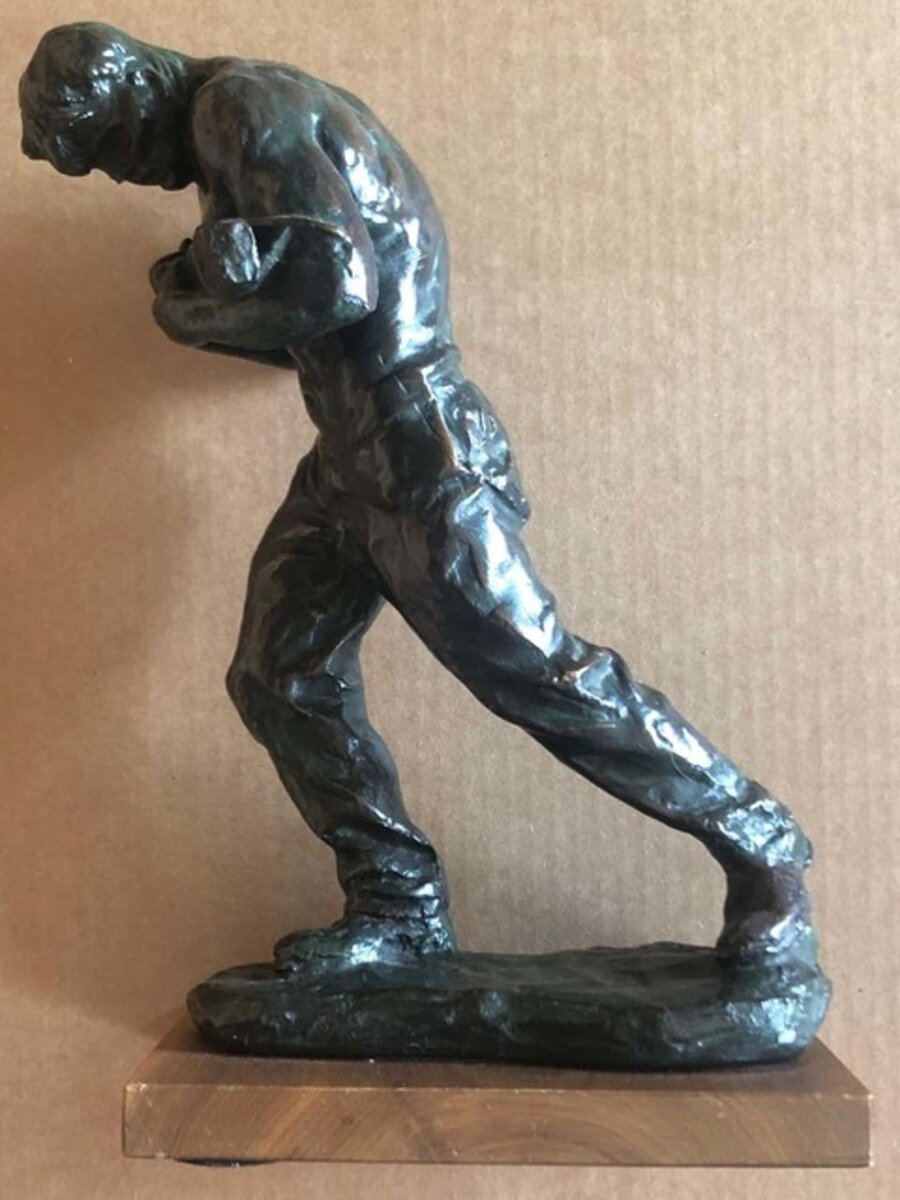 Barge Toiler -Mid 20th Century Modern WPA Labor Plaster Depression-Era Sculpture 1930s