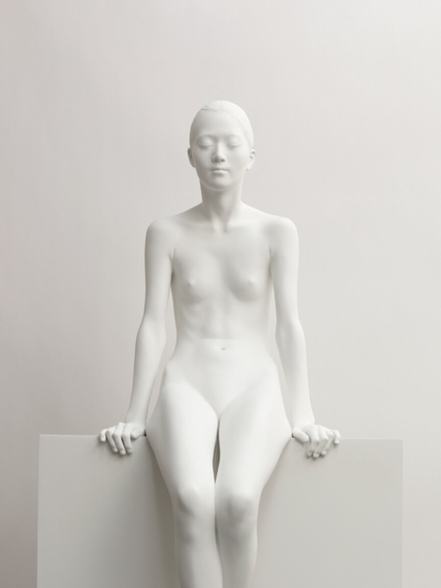 Yoko X. Sitting (three quarter length)