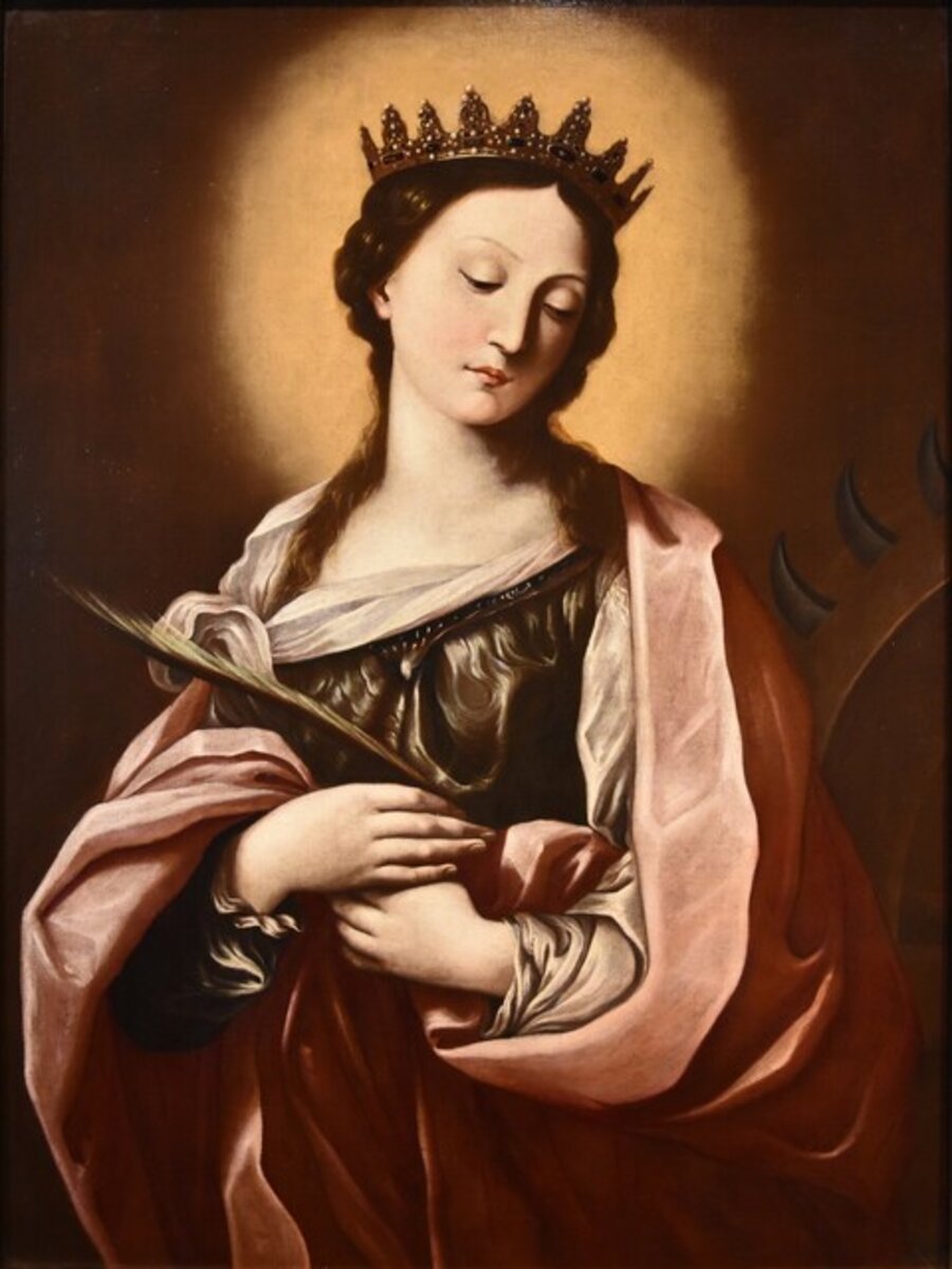 Saint Catherine Alexandria Religious Guido Reni Emilian school 17th Century Paint Oil on canvas Old matser