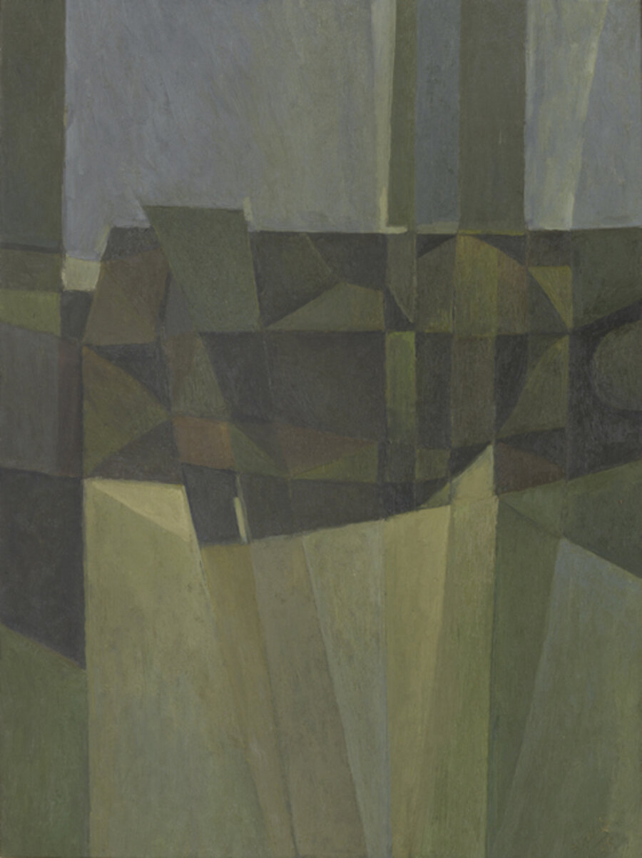 Composition - Brown, Green and Grey