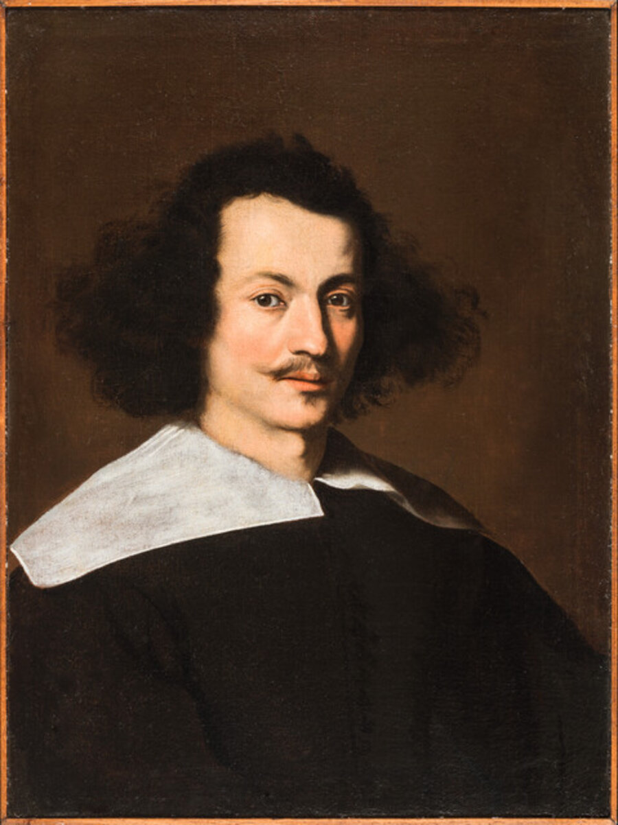 Portrait of a man with white collar