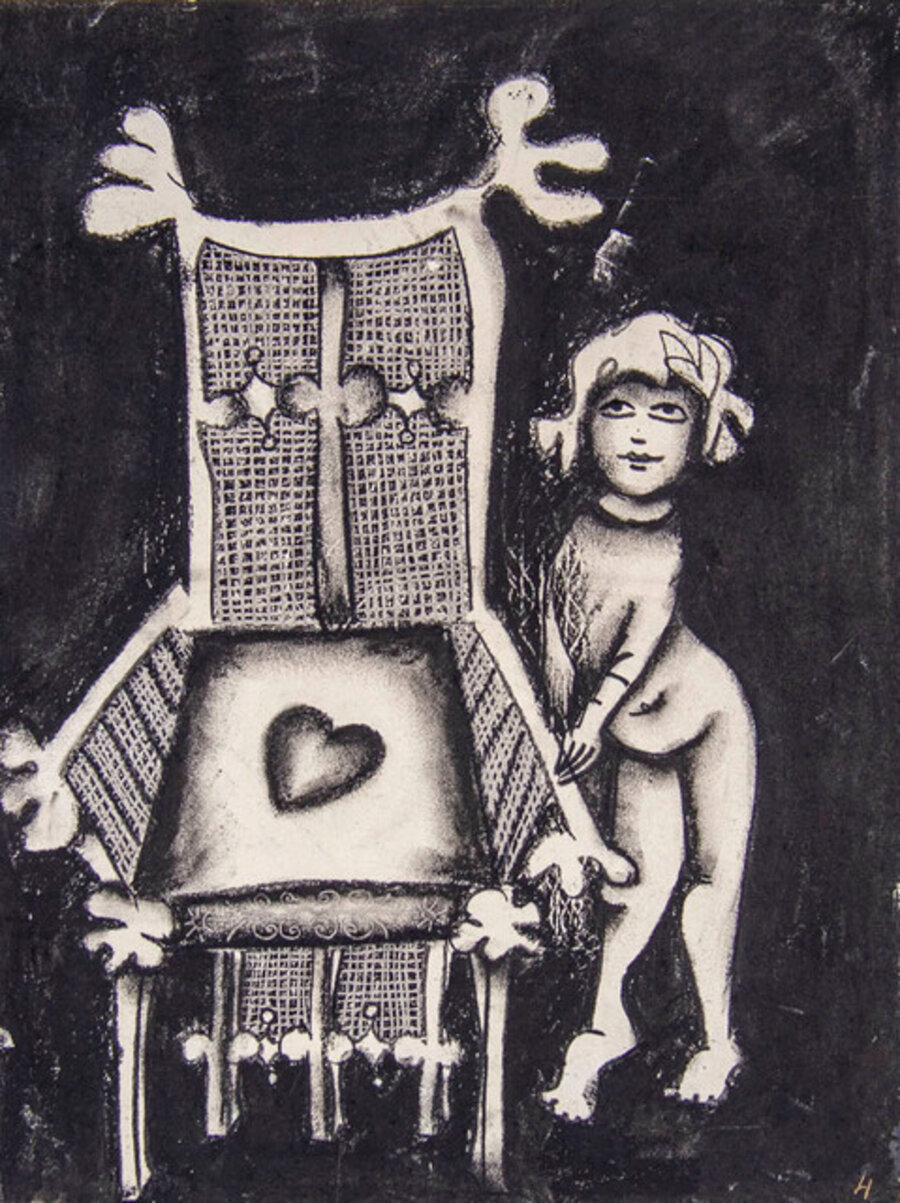 Girl and Love Chair
