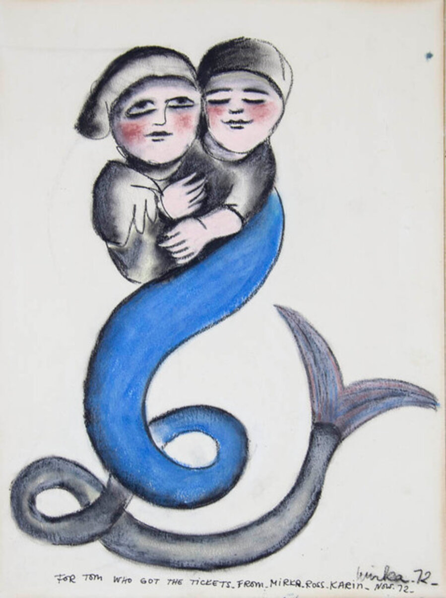 Lovers The Merboy and Mermaid, half boy, half fish
