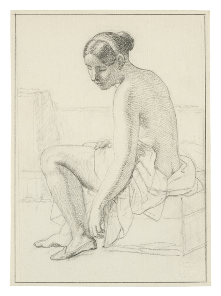Study for the Painting ‘Female Nude Putting on her Slippers’, Carlsberg Glyptotek, Copenhagen