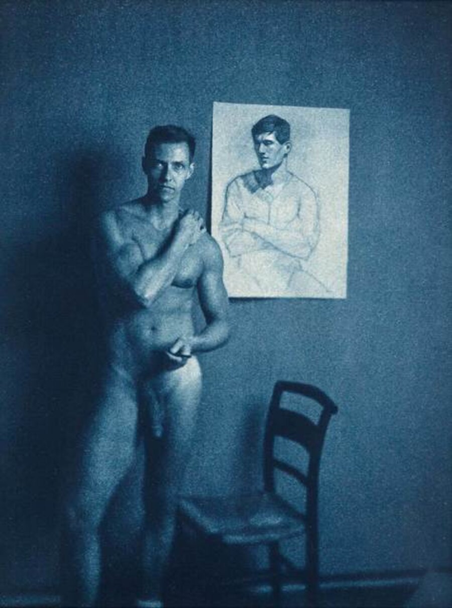 Mark Beard with portrait of J.D.