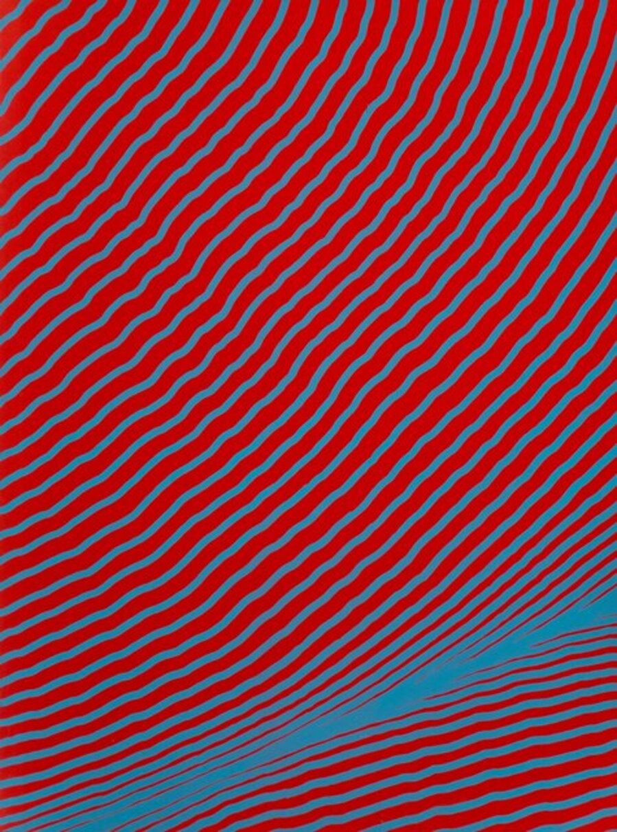 Blue on Red