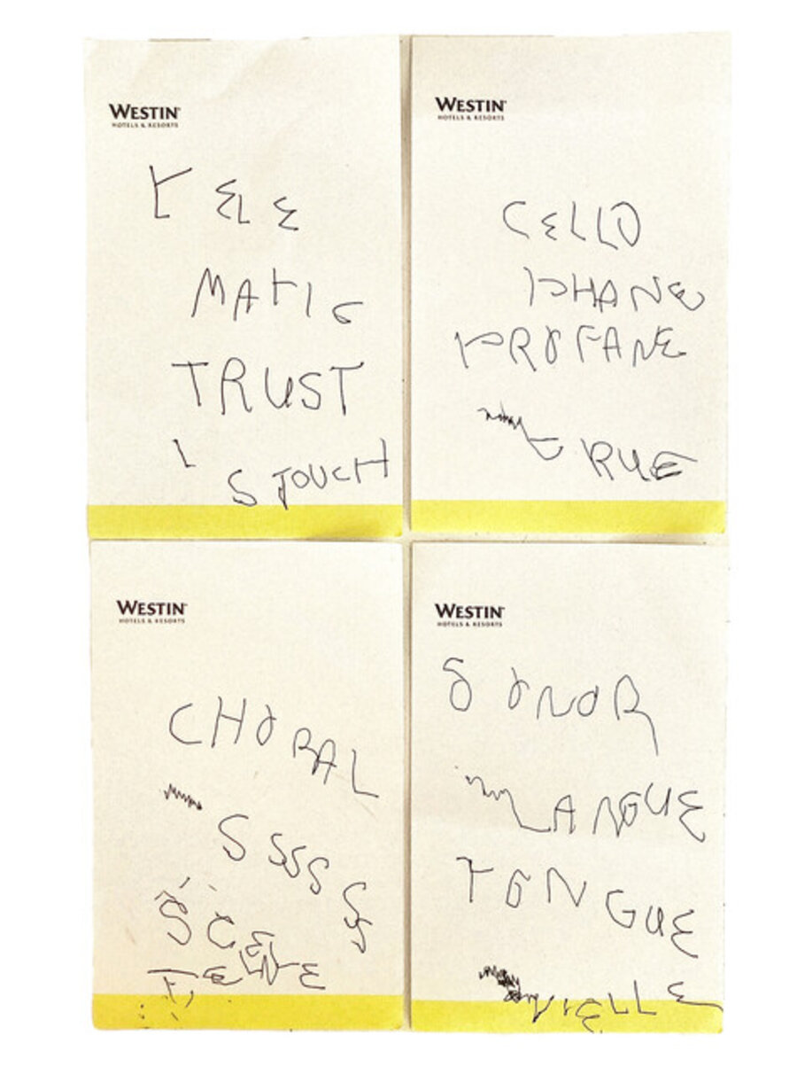 2023/04/14 (who is she?) CELLO PHANE PROFANE TRUE (true to what?) CHORAL SSSSSS SCENE TELL (why is it profane?) TELE MATIC TRUST IS TOUCH (touching what?) SONAR LANGUE TONGUE ELLE