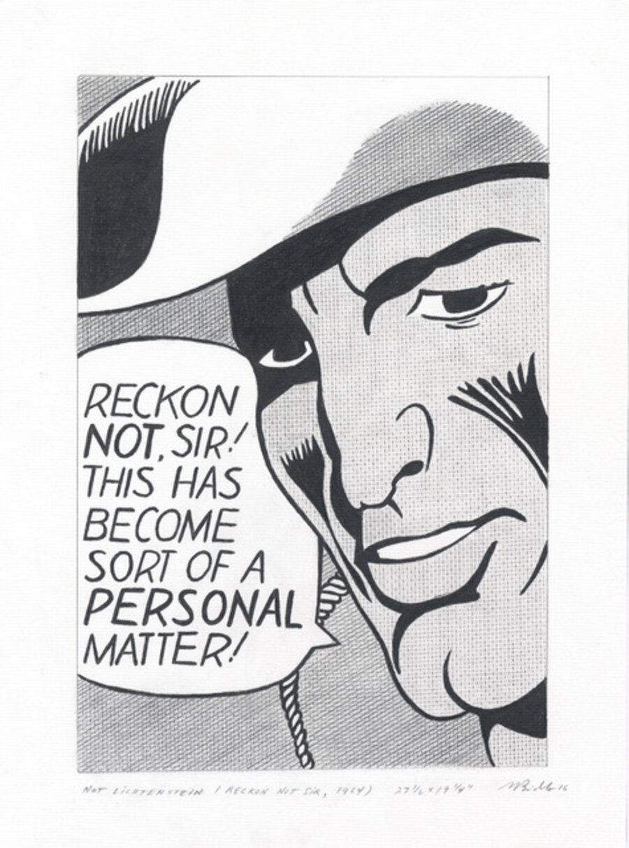NOT LICHTENSTEIN (Reckon not Sir, 1964) 27 1/2 x 19 1/4"