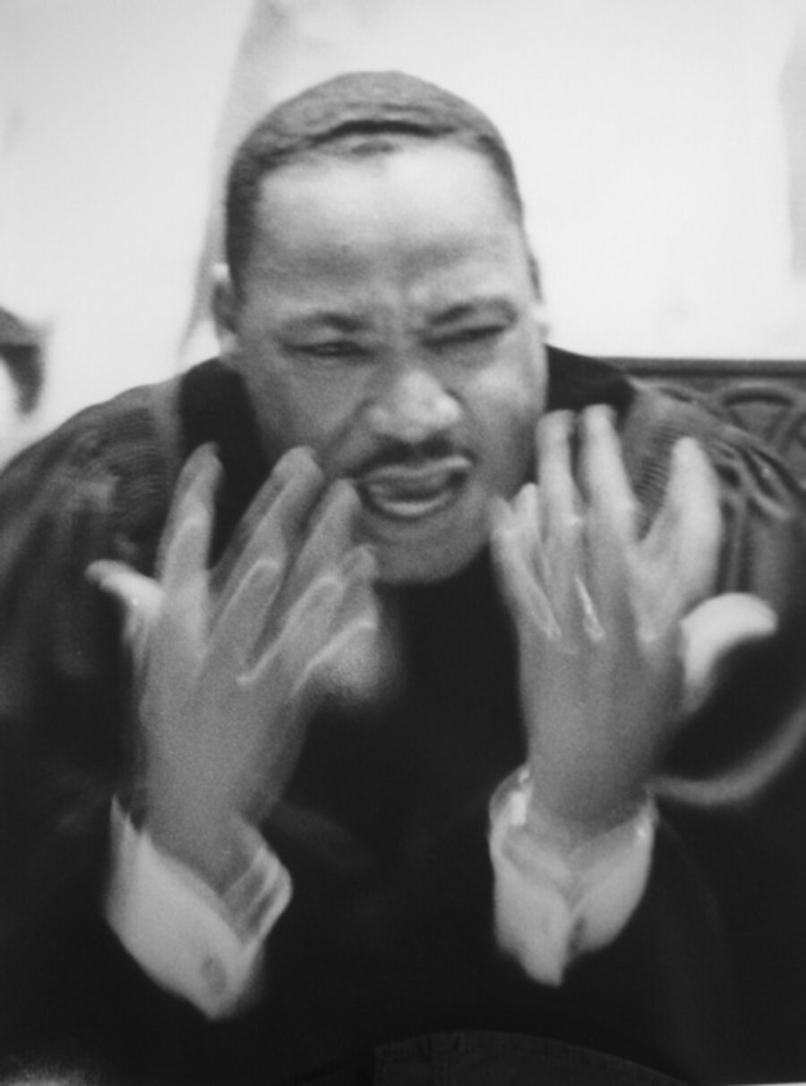 Dr. King preaching sermon at Ebenezer Baptist Church, Atlanta, Georgia
