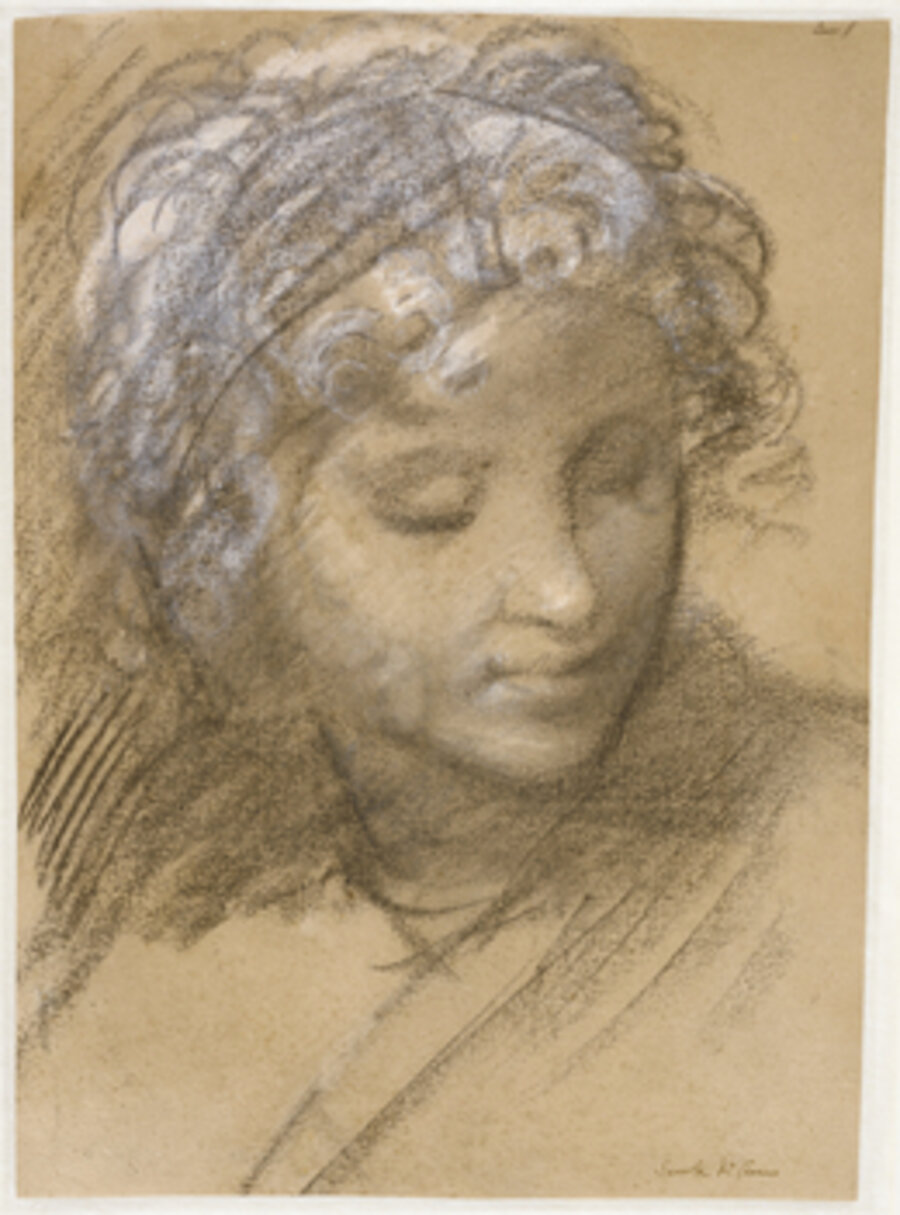 Head of a Female Figure (recto), Female Nude (verso)