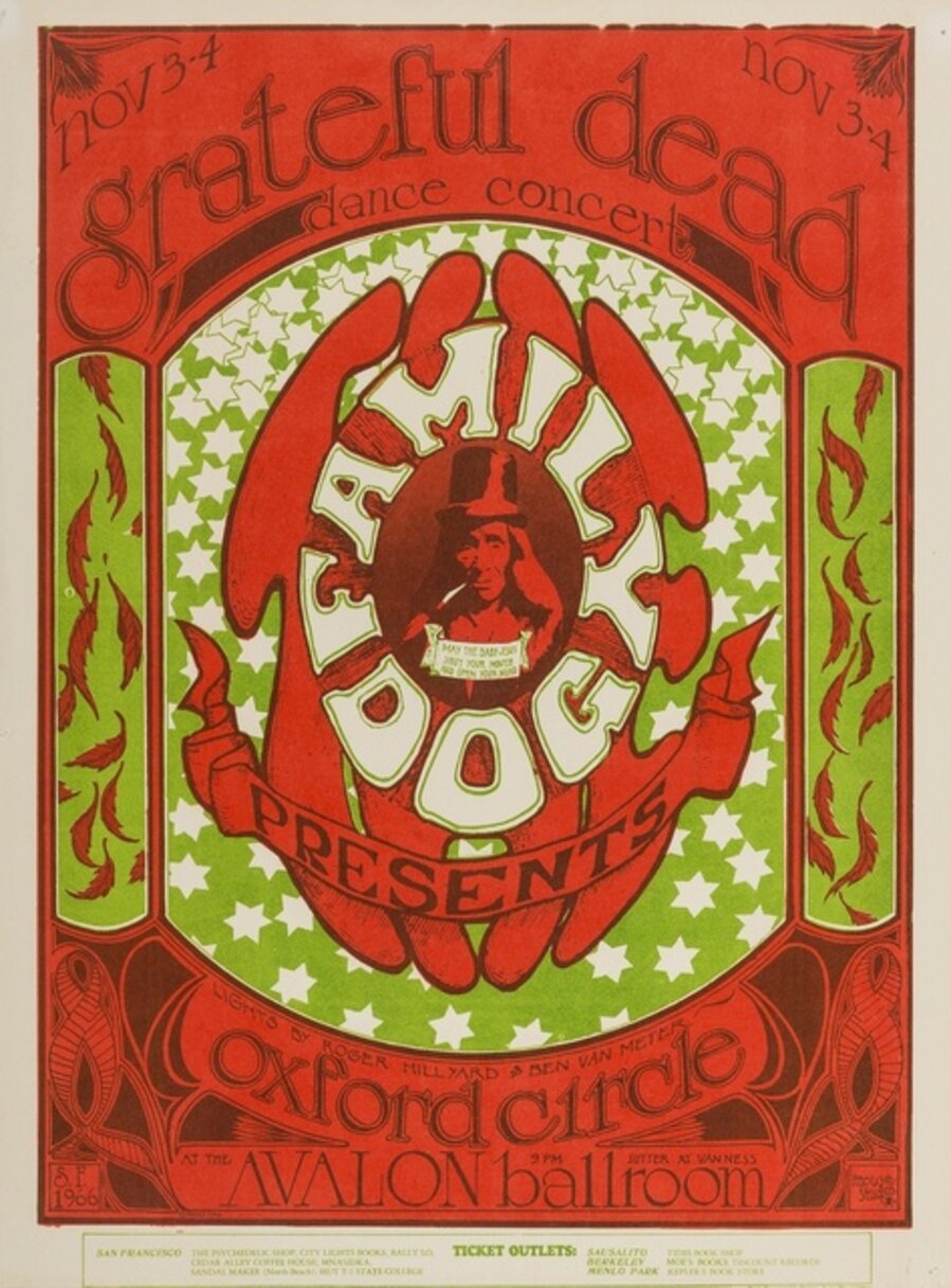 Grateful Dead: a U.S. concert handbill