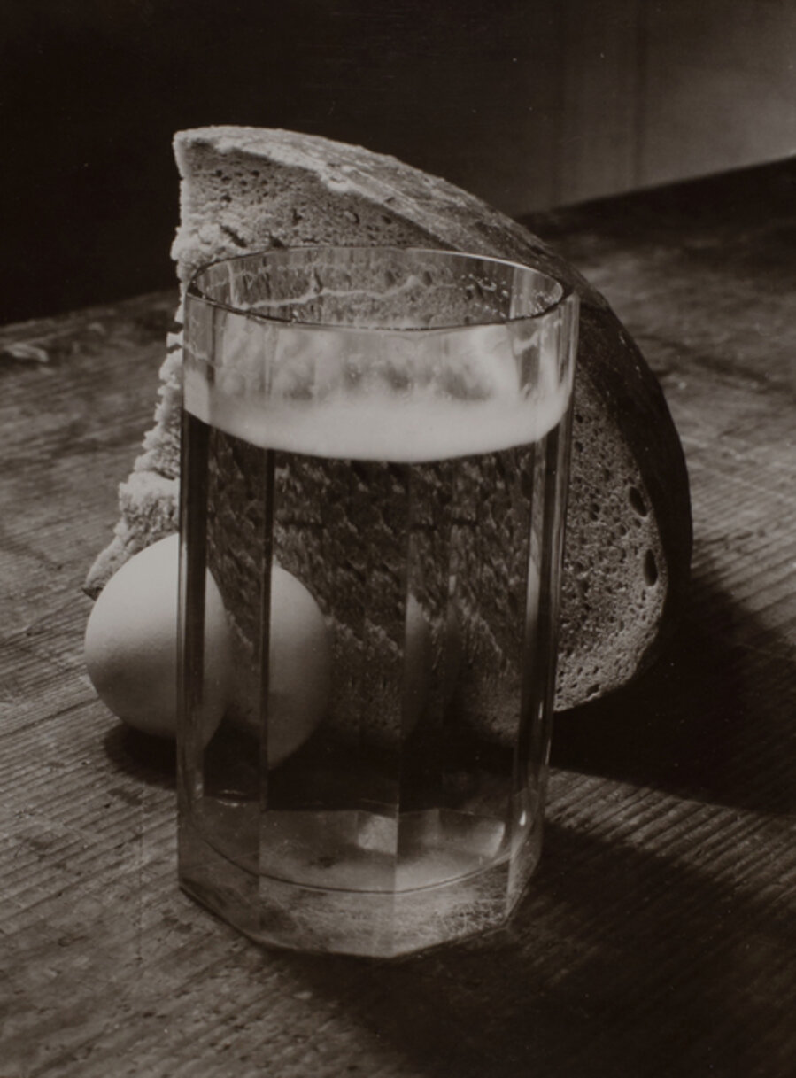 Bread, Egg and Glass