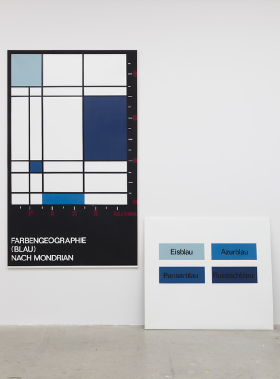 Farbengeografie (Blau) nach Mondrian, unique