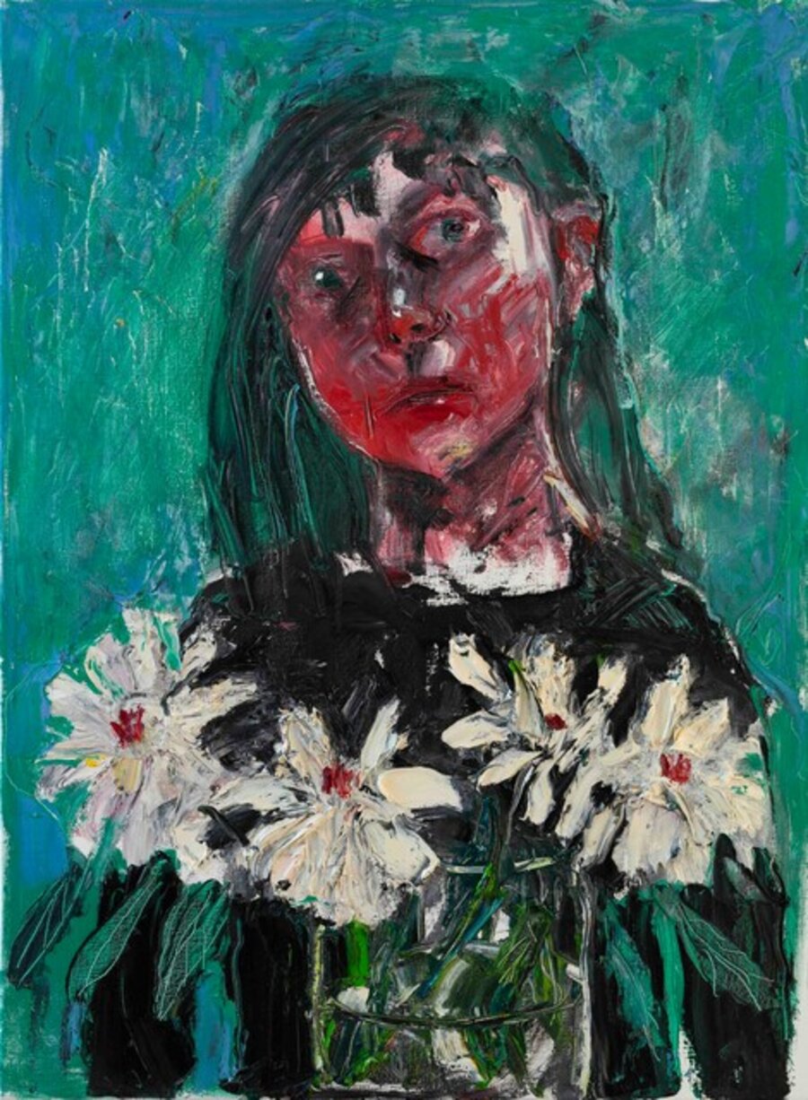 Figure Against Turquoise