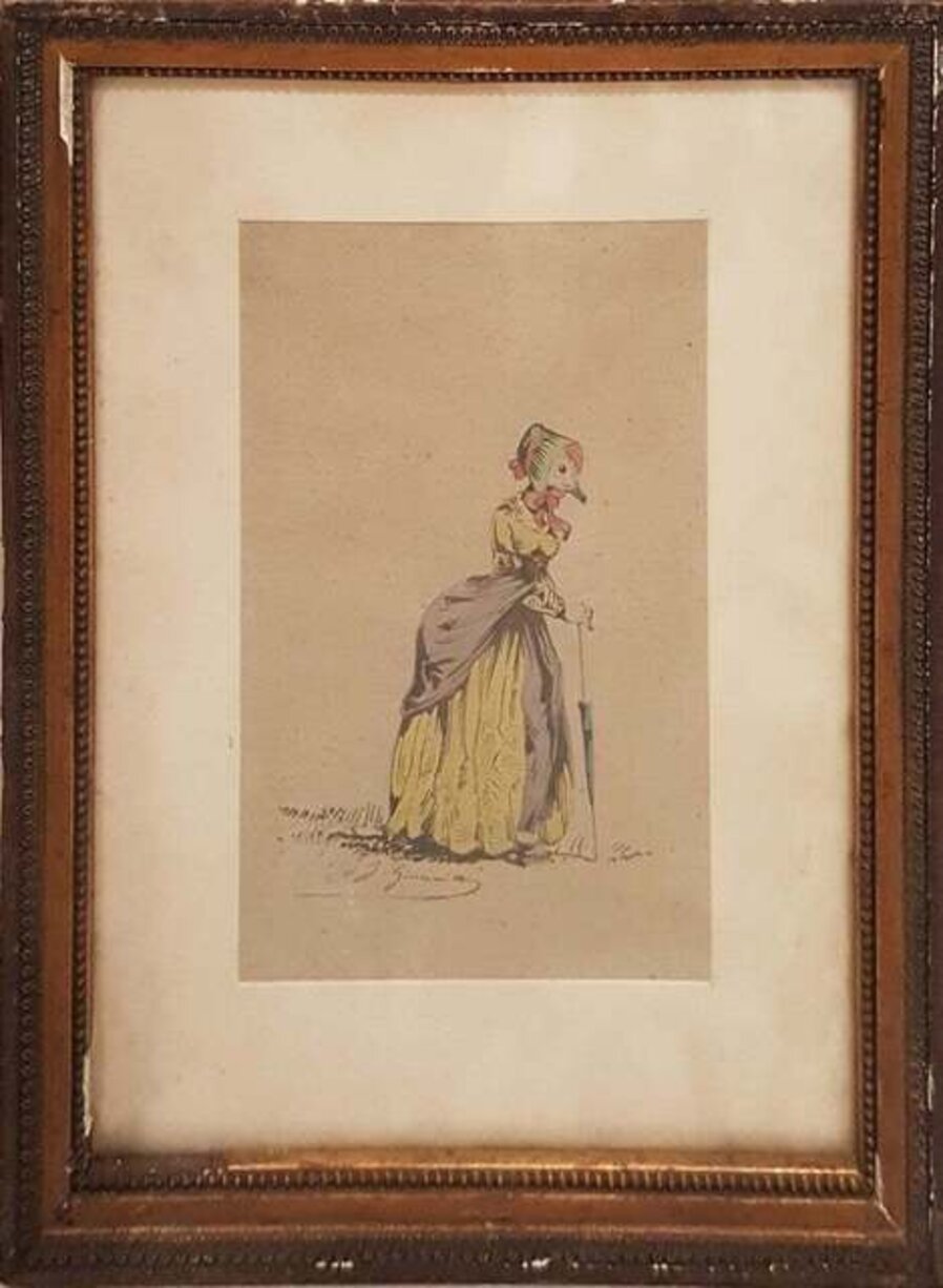 Original Drawing from Scènes de la vie privée et publique des animaux