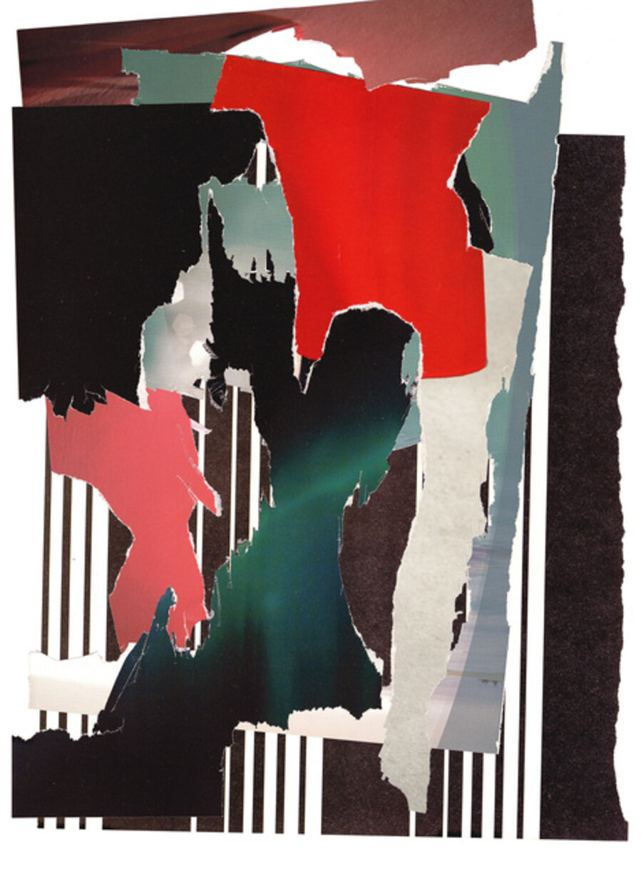 Less world (torn advertising magazine pages)