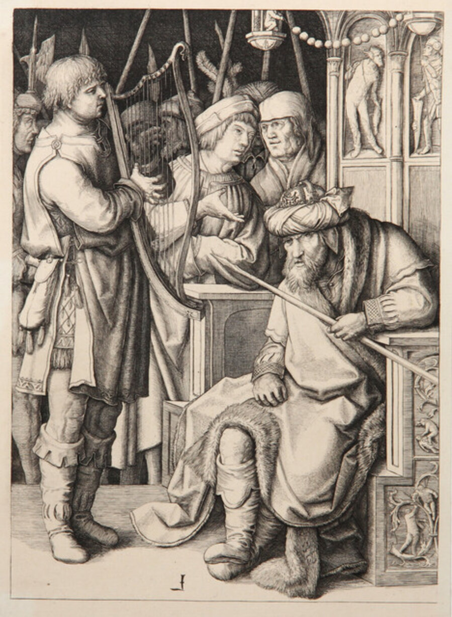 David jouant de la Harpe devant Saul