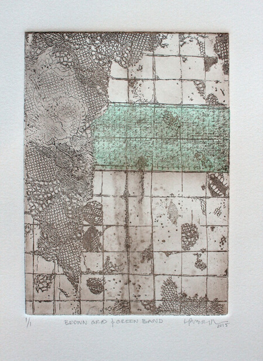 Brown Grid and Green Band