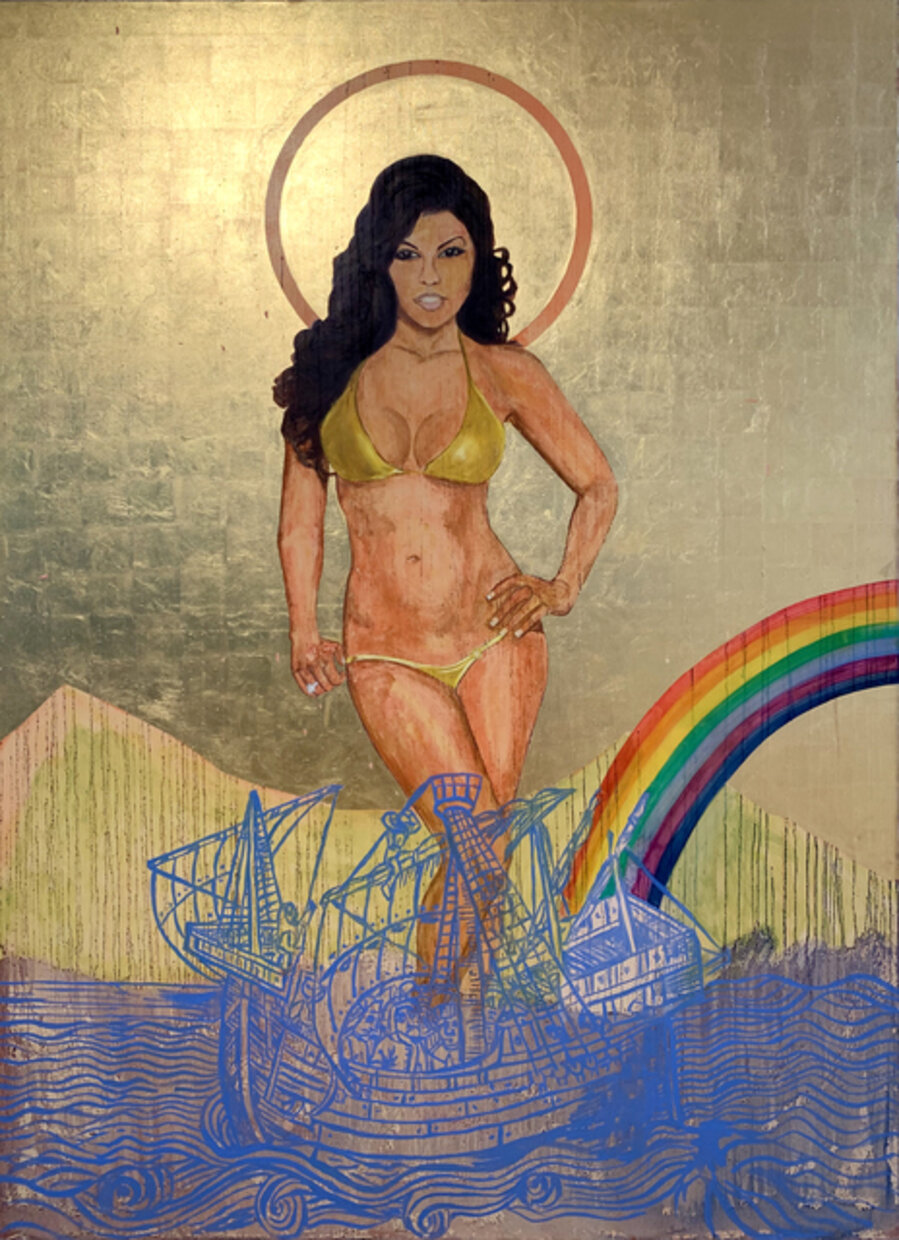 Madonna in Red & Rainbow