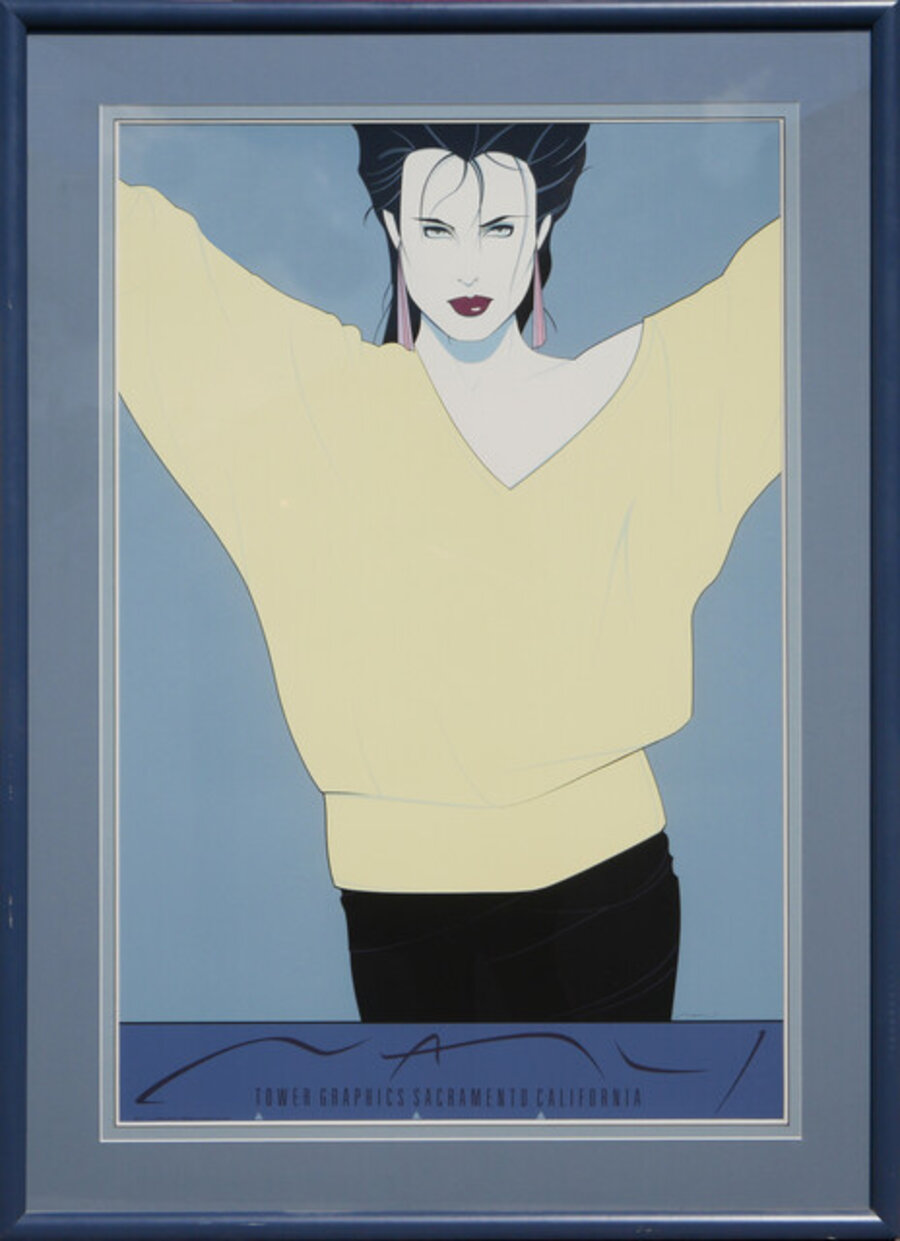 Commemorative #8 “Yellow Sweater” Pastel Blue & Yellow Modern Fashion Serigraph