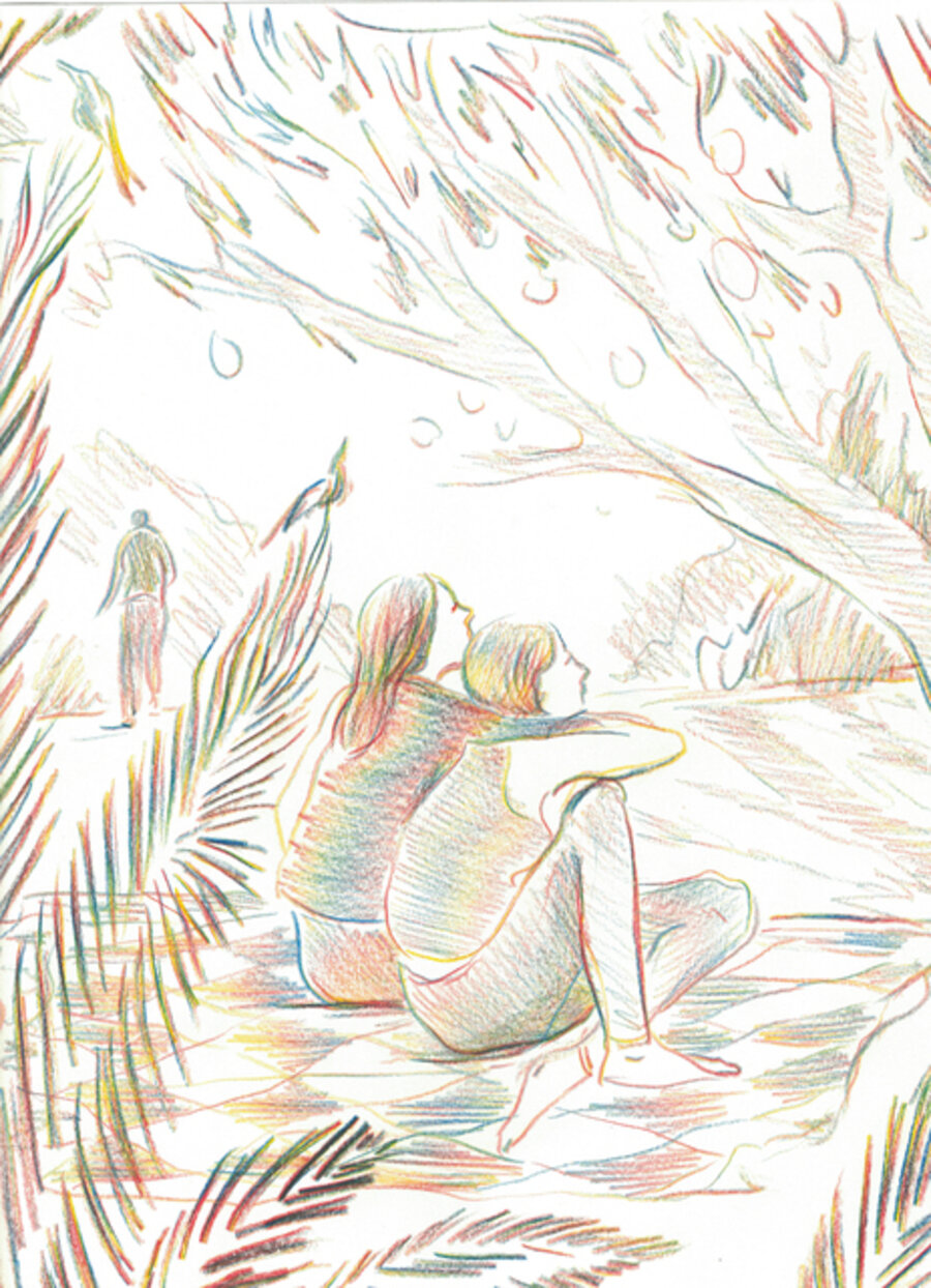 Untitled rainbow pencil drawing #13