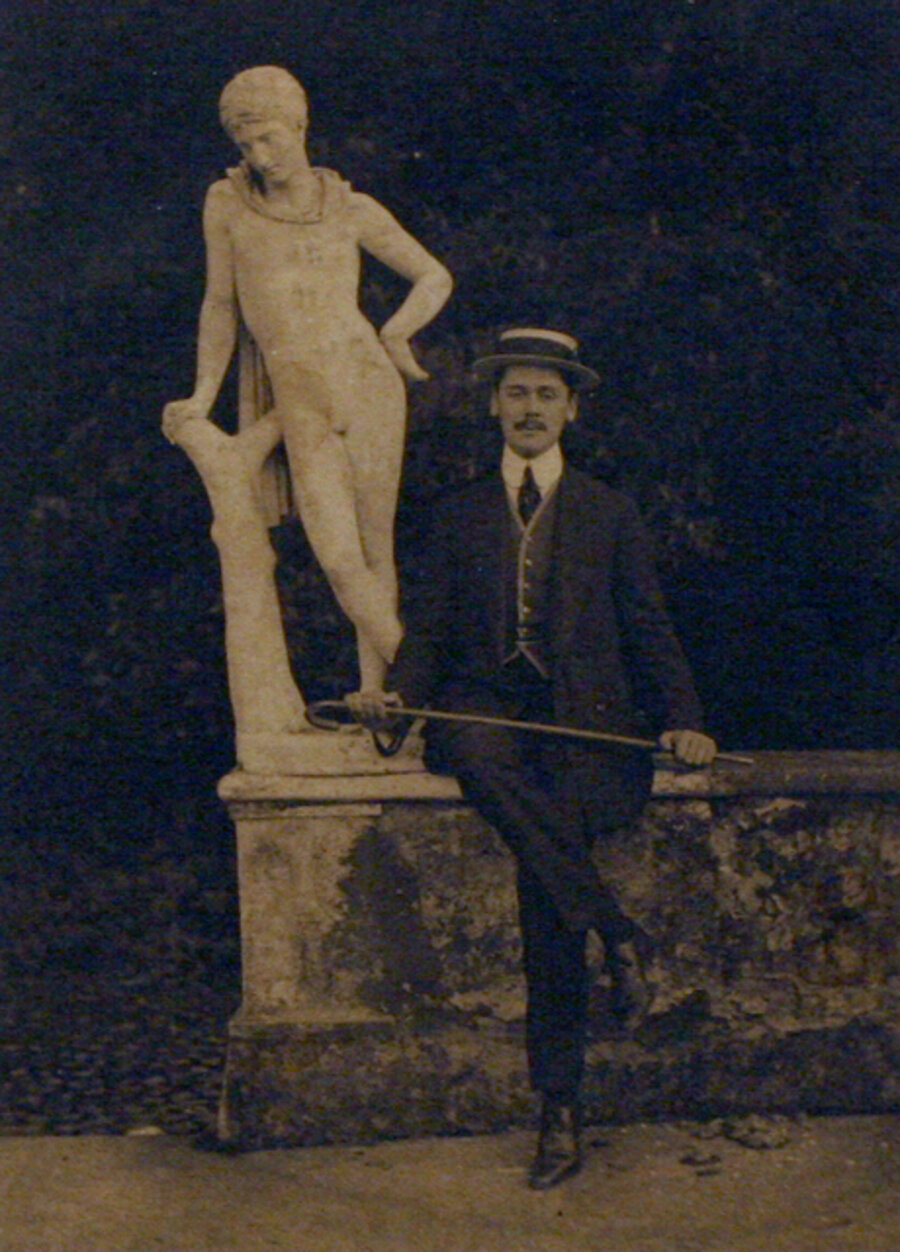 Man with Statue,