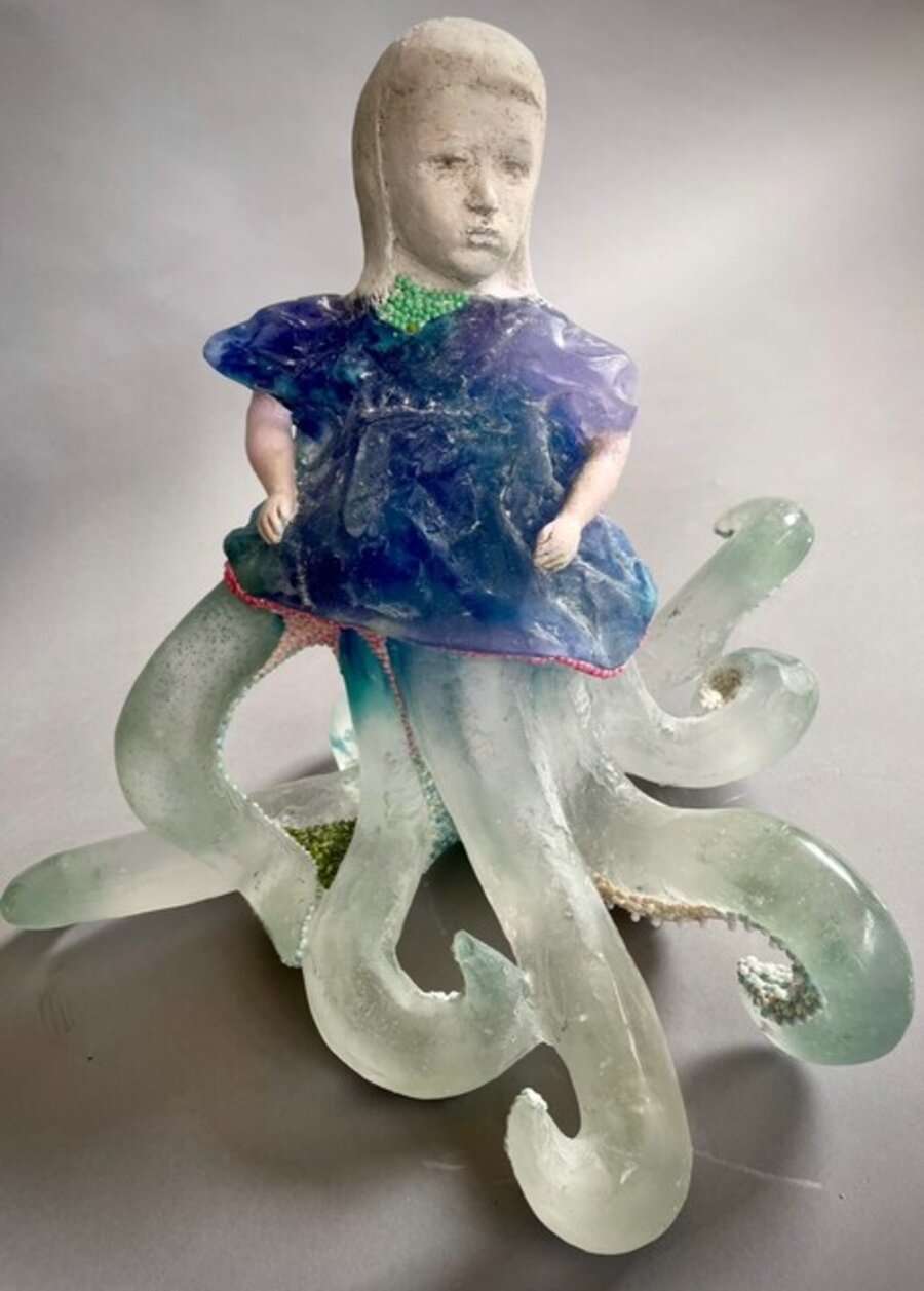 Octopus in Blue Dress