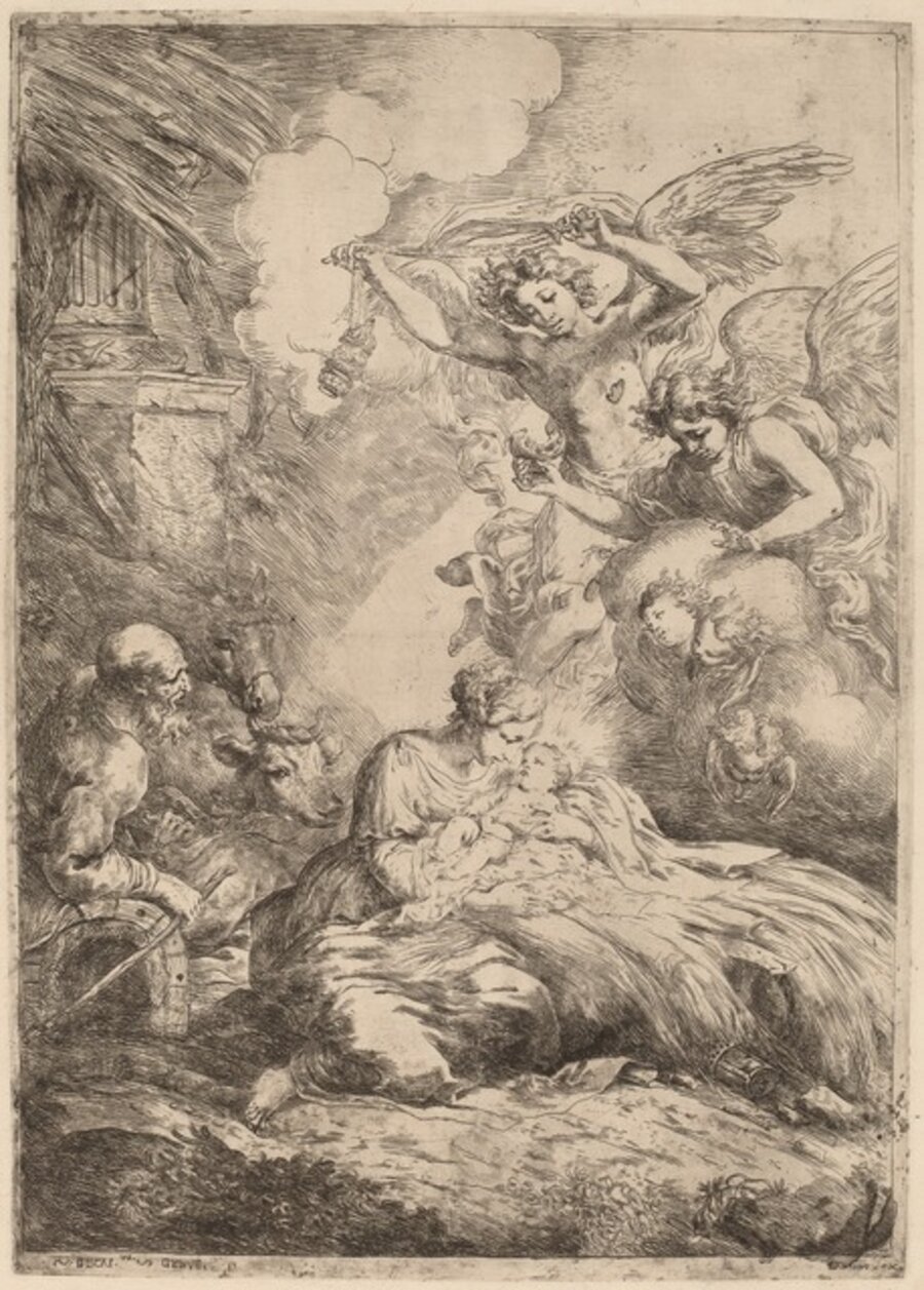 The Holy Family Adored by Angels (The Large Nativity)